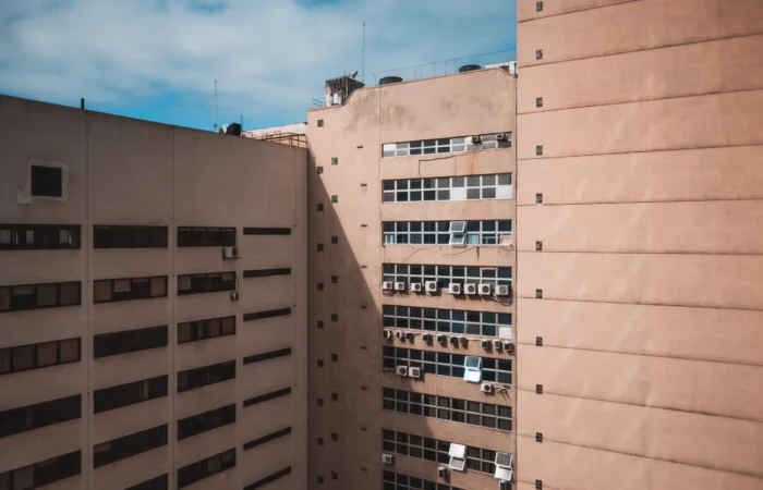 Residential Building in Peach Color